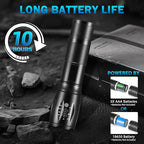 6Pack LED Flashlights High Lumens, 5Mode Tactical Flashlight for Home, Small Flashlights Powerful, Pocket Flashlight Bright, Adjustable Torch Light, Mini Flash Light for Emergencies Camping Outdoor