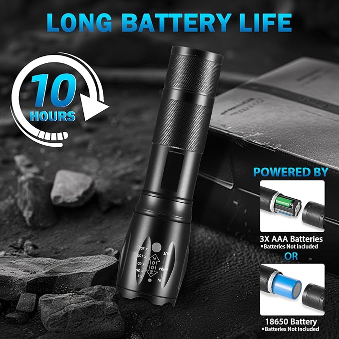 6Pack LED Flashlights High Lumens, 5Mode Tactical Flashlight for Home, Small Flashlights Powerful, Pocket Flashlight Bright, Adjustable Torch Light, Mini Flash Light for Emergencies Camping Outdoor