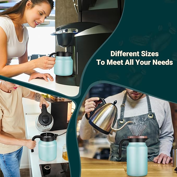 51Oz Thermal Coffee Carafes For Keeping Hot/Cold, Stainless Steel Coffee Carafe, Dustproof Insulated Water Carafe for Party/Home,Blue