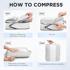 8 Set Compression Packing Cubes for Travel Essentials,Compressible Expandable Packing Cubes for Suitcase,OlarHike Luggage Organizer Bags for Travel,Handy Helper for Organizing Clothes(White)