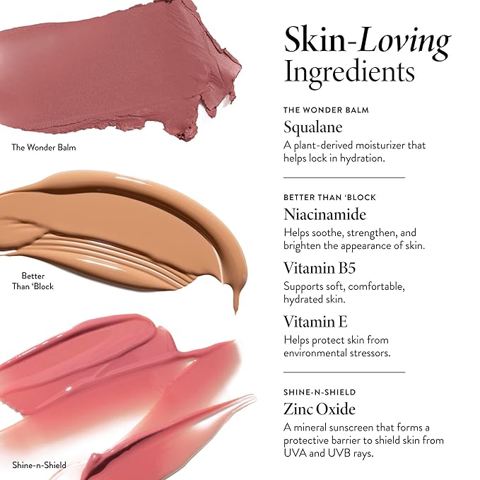LAURA GELLER NEW YORK Good Skin SPF Makeup Kit (4 PC), Light | Serum Foundation SPF 50, Cream Blush, Lip Balm SPF 30 | Hydrating, Lightweight Makeup Set for Mature Skin + Cosmetic Bag