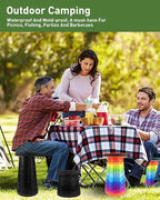 Collapsible Stool with Large Load Capacity,Portable Lightweight Folding Stool for Adults,Collapsible Chair Telescoping Design for Outdoor Fishing,Hiking,Travel,BBQ(Black)