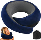 Travel Pillow uses Memory Foam to Support Neck Comfort, car Travel, Compact,Airplane Sleep Pillow Dark Blue