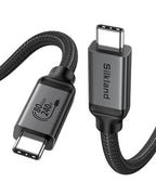 Silkland 80Gbps USB 4 for Thunderbolt 5 Cable 10FT/3M, up to 120Gbps Bandwidth for Dual 8K, 240W PD 3.1 Charging, Braided USB C Video Cable Compatible Thunderbolt 4, MacBook, iPhone 17, SSD, Dock