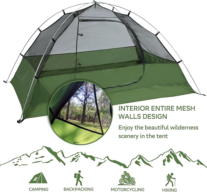 Clostnature Crux Lightweight Tent for Backpacking - 1/2/3/4 Person Ultralight Backpacking Tent, Waterproof Easy Setup Camping Tent, Hiking Tent for Outdoor, Hiking and Mountaineering