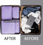 BAGAIL 4 Set/6 Set/8 Set Compression Packing Cubes Travel Accessories Expandable Packing Organizers(Lavender ClothPattern 4 Set)