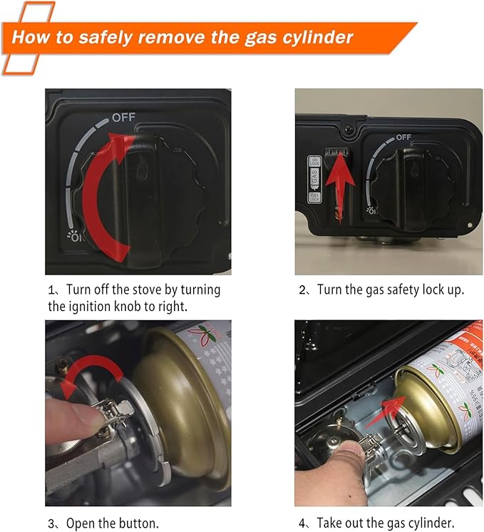 1-Burner Butane Stove included a Windblocker,10000 BTU Gas Stove Portable with Case, Automatic ignition Camping Stove,Portable Gas Stove,Precise Flame Control,Gas Burner for Cooking Outdoor