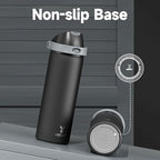 24 oz Insulated Water Bottle for Sports: Meoky Stainless Steel Water Bottle with 2-in-1 Straw and Spout Lid - Leak Proof, Cold for 24 Hours, Fits in Car Cup Holder, BPA-Free for Travel Gym, Night