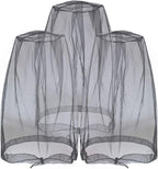 Anvin Mosquito Head Mesh Nets Gnat Face Netting for No See Ums Insects Bugs Gnats Biting Midges from Any Outdoor Activities, Works Over Most Hats Comes with Free Stock Pouches (3pcs, Black)