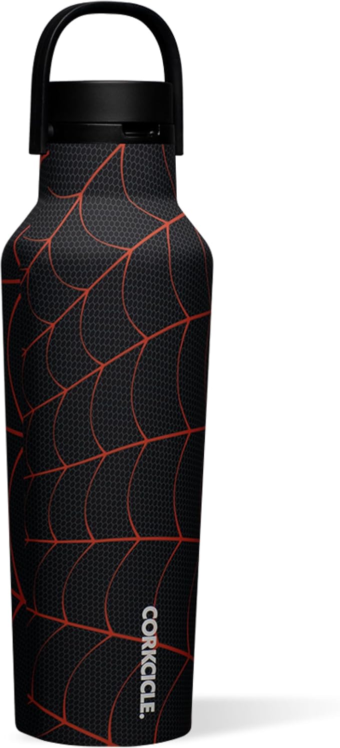 Corkcicle Sport Canteen - Keeps Beverages Cold 25 Hours - Triple Insulated Stainless Steel - Screw-On Lid - Reusable Bottle - Summer Drinkware Gift - Keeps Drinks Ice Cold - 20 oz - Spider-Man