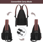 MOSISO Sling Backpack Travel Hiking Daypack, Crossbody Convertible Sling Bag with Front Pocket One Shoulder Chest Bag