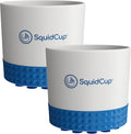 Non-Tipping, Anti-Spill Cup Holder for Boats, Kayaks, SUPs, RVs, Fishing & Camping | Universal 12–30 oz Fit | BPA-Free, Optional SquidDisk Mount Included for Textured Surfaces (Gray/Navy)