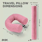 Dot&Dot Twist Memory Foam Travel Pillow for Airplanes - Travel Neck Pillow for Sleeping - Airplane Pillow for Neck Support, Chin, Lumbar and Leg - Adjustable, Bendable Neck Roll Pillow