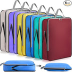 Hosuly 6 Pcs 17.3 x 12.6'' Compression Packing Cube Bag Extra Large Travel Expandable Space Saving Organizers XL for Luggage Storage(Colorful)