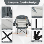 Oversized Camping Chair, Portable Folding Camping Chairs with Side Pocket, Cup Holder and Carry Bag, Heavy Duty Outdoor Camping Chairs for Adults, Fishing, Sports, Trip, up to 400lbs, Style 8