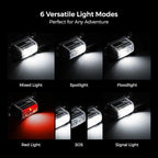 FLEXTAILGEAR Ultra Lightweight Headlamp, 600 Lumen USB-C Rechargeable Headlamp with White Red Light, Adjustable Headband, for Camping, Back Packing, Hiking and Fishing