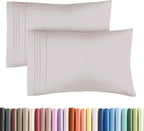 Queen Pillow Cases Set of 2 - Ultra Soft Hotel Quality Pillowcase Covers - Comfy Cozy Bedding for Women, Men, Kids & Teens - Machine Washable Pillow Protectors - 2 Pieces Set - Queen Size Light Grey