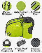 WATERFLY Fanny Pack Waist Bag: Waist Pack for Women Men with Water Bottle Holder Hiking Fanny Pack for Running Walking DogWalking Travel Cycling