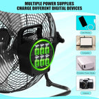 14 Inch Solar Panel Powered Fan, 2 in 1 Solar Panel or AC Charger Powered Fan 12W 9V Portable for Chicken Coop Greenhouse Household Exhaust Camping Travel Outdoor(Black)