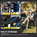 FAIR WIND 2 Pack Oversized Fully Padded Camping Chair with Lumbar Support, Heavy Duty Cooler Bag Fold Chair Support 450 LBS