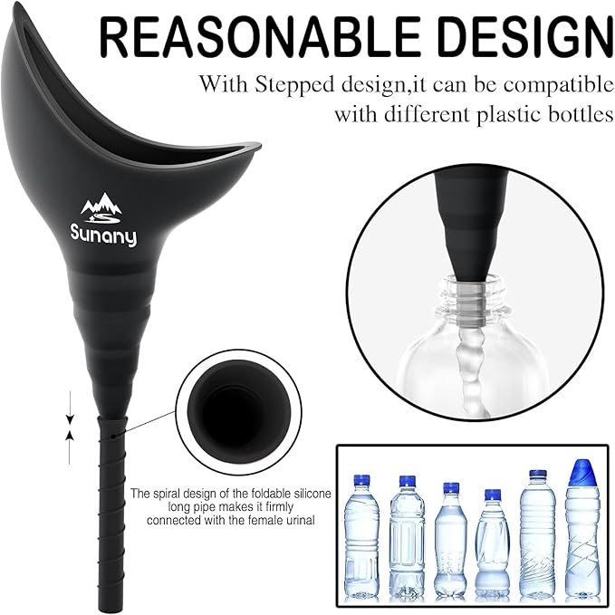 Female Urination Device, Reusable Female Urinal Silicone Women Pee Funnel Allows Women to Pee Standing Up, The Perfect Companion for Camping,Outdoor,Travel（Fuchsia）