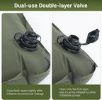 Elegear Double Sleeping Pad for Camping, 4.7" Ultra-Thick Self Inflating Camping Pad 2 Person with Pillow Built-in Foot Pump, Portable Camping Sleeping Mat for Backpacking Hiking Tent(Army Green Full)