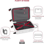SwissGear 7366 Signature Hardside Expandable Luggage with Spinner Wheels, TSA Lock, Cup-Holder, White, 2-Piece Set (19/27)