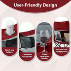 Oversized Camping Chair, Double Folding Loveseat Camping Couch with Pocket, Cup Holder and Carry Bag, Heavy Duty Portable Camping Chairs for Adults, Fishing, Sports, Trip, up to 660lbs, Red