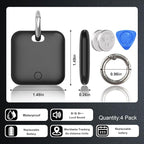 Smart Tracker Tags-4 Pack(iOS Only) Compatible with Apple with 2 Batteries,Replaceable Battery,Bluetooth Luggage Smart GPS Tag Works with Apple Find My APP,Item Finders for Dog/Key/Luggage