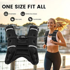 Weighted Vest for Woman Men,6lb/8lb/12lb/16lb/20Lb/25lb Weight Vest with Reflective Stripe Adjustable Buckle Strap Back Pocket Workout Strength Training Walking Jogging Running