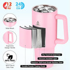 40 oz Tumbler with Handle and Straw or Convert to 40 oz Insulated Water Bottle Fits in Cup Holder. Stainless Steel Metal Water Flask with 2 Lids for Travel,Camping,Gym Sports Coffee Mug Thermal Cup