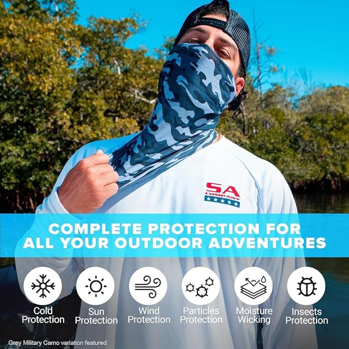 S A Company 5-Pack UV Face Shield | UV 30+ Multipurpose Neck Gaiter Balaclava for Adults
