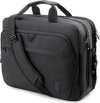 BAGSMART 18 Inch Laptop Bag, Expandable Briefcase, Computer Bag Men Women, Laptop Shoulder Bag, Work Bag Business Travel Office - Black