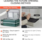 Hanke 26 Inch Large Checked Luggage PC Hard Shell Luggage Top Opening Travel Luggage Suitcases with Wheels for Woman Men.(Dark Green)