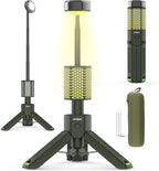 Telescopic Camping Light, Portable Collapsible Magnetic Camp Lantern Rechargeable,10500mAh Telescoping IP67 Waterproof Flashlights, Outdoor Gear for Emergency, Camping, Hiking (Army Green)