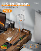 TESSAN US to Japan Plug Adapter 2 Pack,2 Prong to 3 Prong Outlet Adapter with 4 Outlets and 3 USB (2 USB-C), Power Adaptor US to Japan China Mexico Philippines Canada Peru Thailand Vietnam