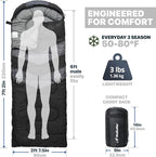 MalloMe Sleeping Bags for Adults Cold Weather & Warm - Backpacking Camping Sleeping Bag for Kids 10-12, Girls, Boys - Lightweight Compact Camping Essentials Gear Accessories Hiking Sleep Must Haves