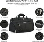 Hanke Large Capacity Travel Duffel Bag, Carry On Luggage with 12 Pockets, 17 Inch Laptop Compartment, Wet Dry Separation & Independent Shoe Bag, Lightweight Foldable Duffel Bag for Women Men（Black）