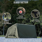 TOMOUNT Inflatable Canvas Tent with Pump,Easy Setup Blow Up Tent for Camping