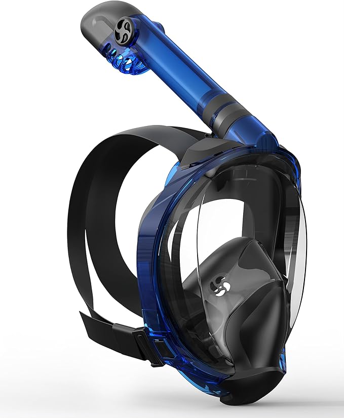 Zenoplige Full Face Snorkel Mask Adults,Dry-Top Snorkeling Gear with Camera Mount,Foldable 180-Degree Panoramic Scuba Mask for Snorkeling Diving Swimming Travel,Snorkel Mask Anti-Fog & Anti-Leak