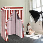 EAGLE PEAK Flex Compact 4x4 Pop-up Canopy Changing Room, Portable Privacy Dressing Room for Indoor Fashion Photoshoots, Camping, or Pool, White/Red