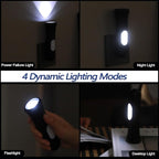 4 in 1 Emergency Lights for Home Power Failure, 3 Pcs Rechargeable LED Flashlight Plug in Wall, Automatic Turn-On Power Outage Night Light Flashlight for Hurricane Preparedness Items, Black