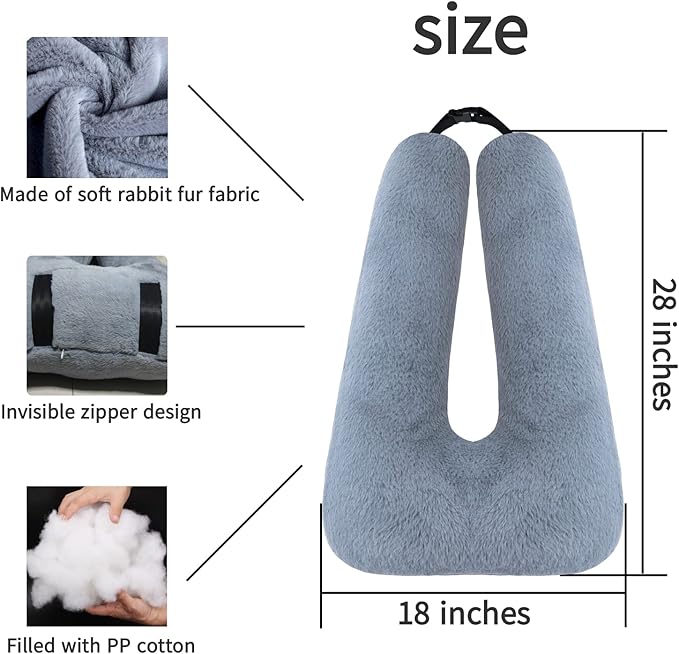 Travel Pillow Car Pillow Kid Car Sleeping The Sleeping Aid for Adults and Kids on Road Trips Kids Travel Pillow Gray
