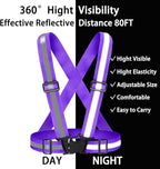 High Visibility Reflective Vest Safety Vest Running Reflective Gear Adjustable Reflective Vest for Walking,Jogging,Hiking,Night Cycling