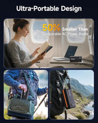 Portable Power Station 99.9Wh Power Bank for Camping Essentials Small Electric Mini Generator Large Lithium Battery with 110V AC Plug in Output 60W Type-C Laptop Home Backup Outdoor Emergency