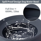 SLSON Spill Proof Dog Water Bowl for Cars,Collapsible No Splash Dog Travel Bowls Integrated Molding Portable Pet Bowl for Road Trip Truck,RV,SUV,Boat Accessories (Dark Grey)