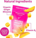 Pink Stork Organic Sweets Bundle for Morning Sickness and Motion Sickness Support, Added Vitamin B6, 1st Trimester Pregnancy Must Haves - 60 Wrapped Candies