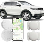 Car GPS Tracking Device for Vehicles, 2PCS Real Time GPS Tracker for Car Work with Find My (iOS Only),Hidden Mini GPS Tracker,No Monthly Fee (White Tracker, White Magnetic Case)