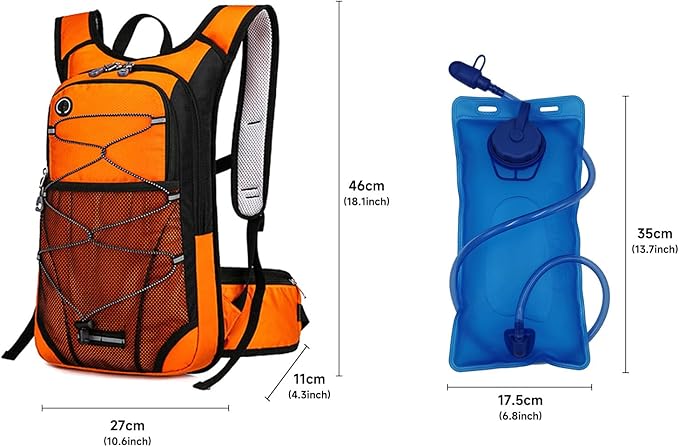 Hydration Backpack Hiking Backpack with Water Bladder Lightweight Insulation Hydration Pack Water Backpack for Hiking Cycling Running Festival Camping for Men Women