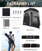 KingCamp Shower Tent, Portable Privacy Tent Outdoor Camping 1/2 Room Toilet Tents with Shower Bag & Dressing Room for Beach, Camping & Hiking